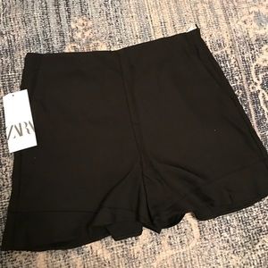 ZARA Black High Waisted Shorts